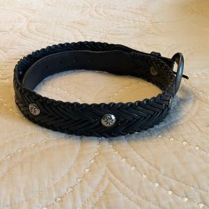 DKNY Woven Black with Silver Belt